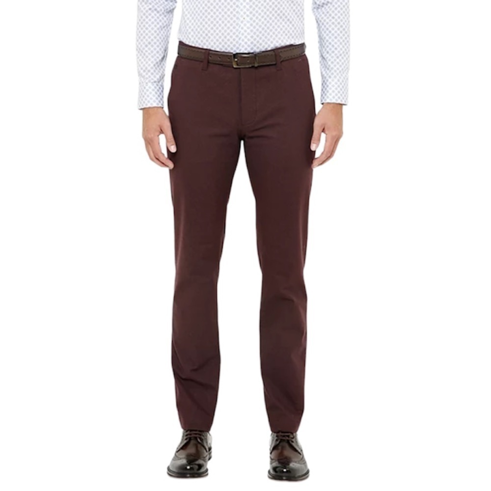 Ted Baker London Men’s Slim Fit Rustler Trouser Pant Dark Red 38x30